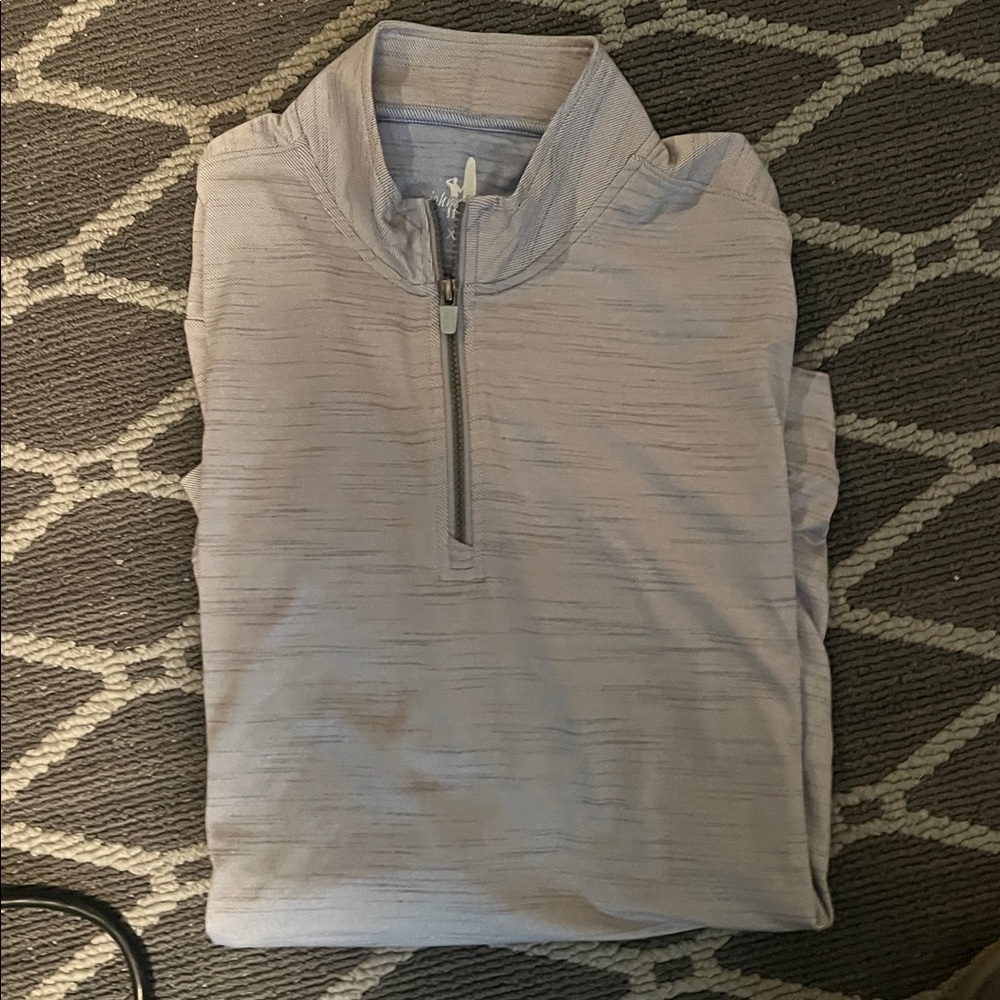 johnnie-O Heathered Blue Quarter-Zip Pullover